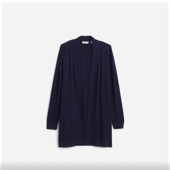 Evolution by Cyrus Davison Scalloped Edge Cardigan size Small Navy - Picture 3 of 9